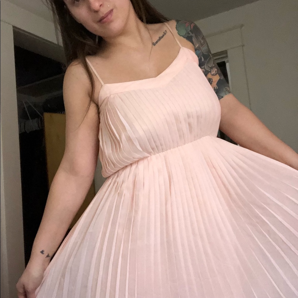 Light Pink Pleated Dress